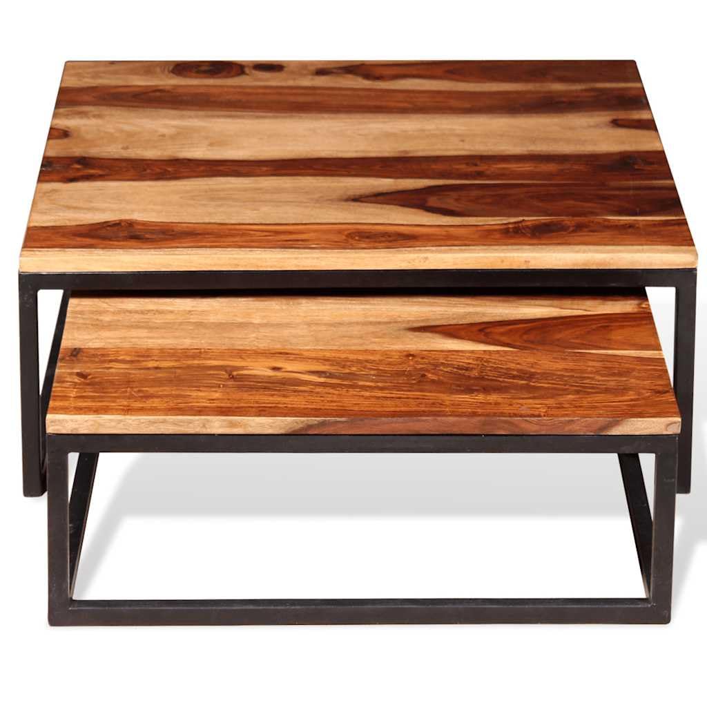 Brown Solid Sheesham Wood Nesting Coffee Table Set of 2 H356473