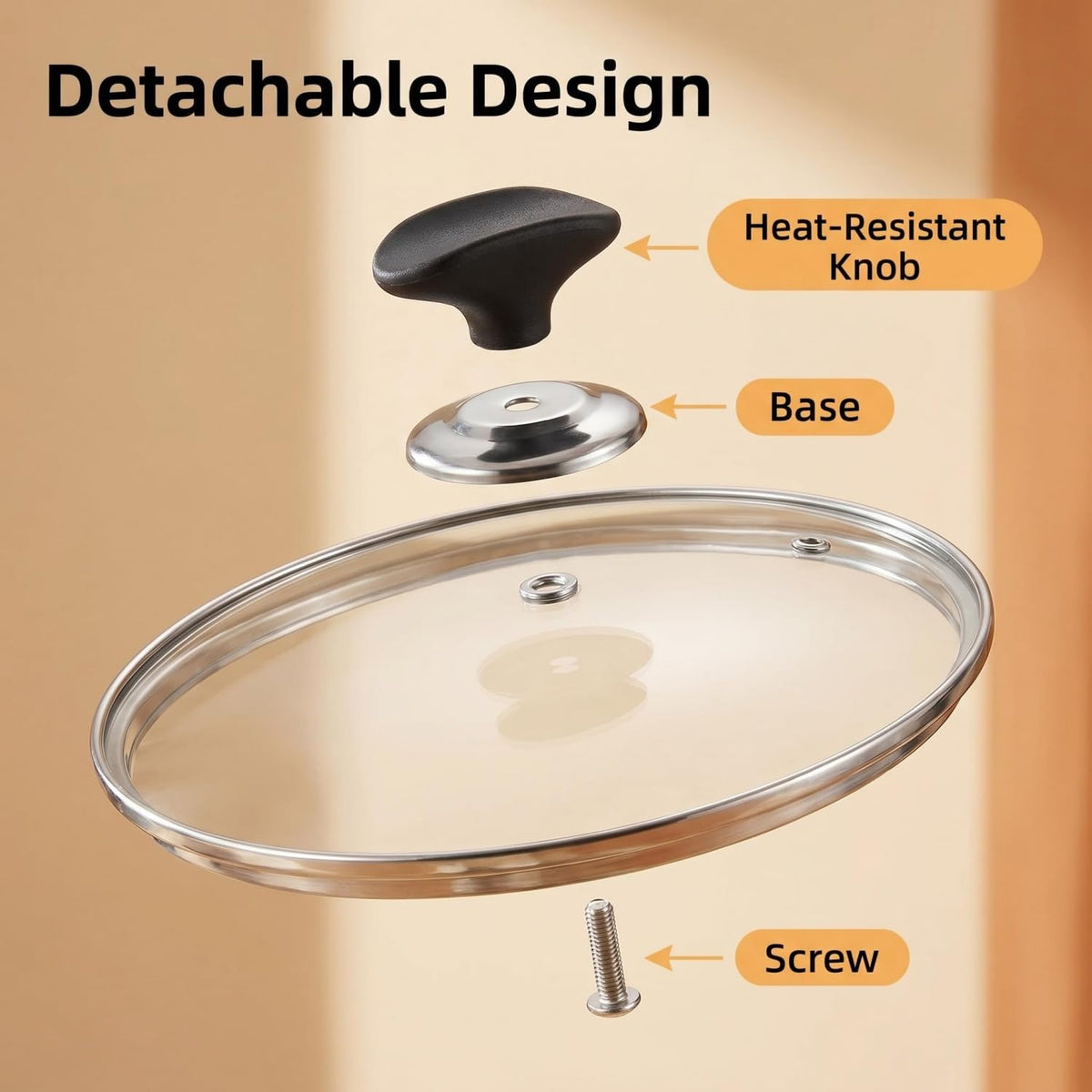 11" Tempered Glass Lid with Vented Anti-Scald Handle M985