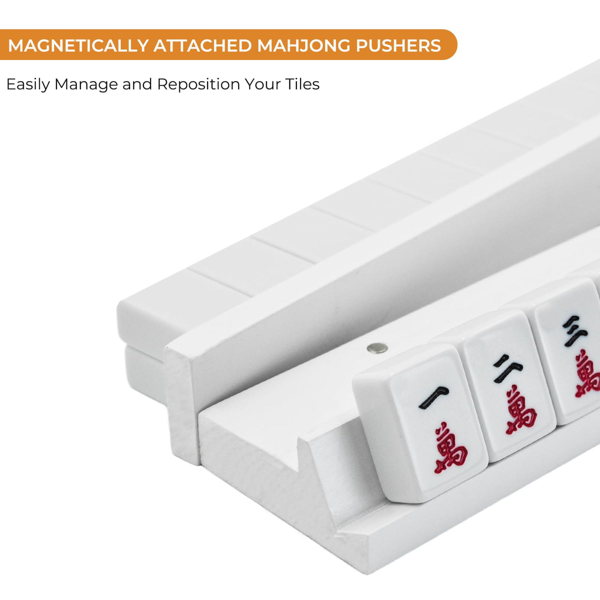 4PCS Wooden Mahjong Racks with Magnetic Pushers U23066