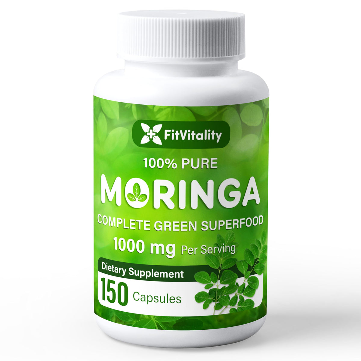 Moringa Oleifera Leaf Extract Capsules 150 Count E896