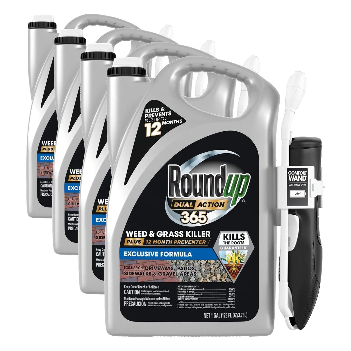 Weed & Grass Killer Plus 12 Month Preventer, 1 gal., Wand (Pack of 4) K350