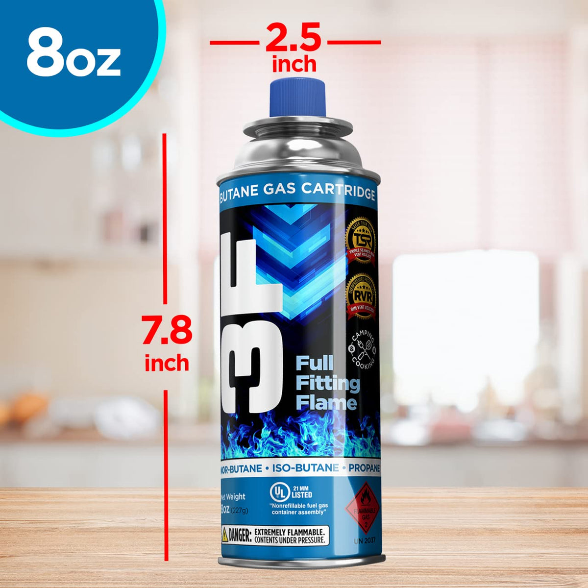Butane Fuel Canister 8oz 4 Pack J682392