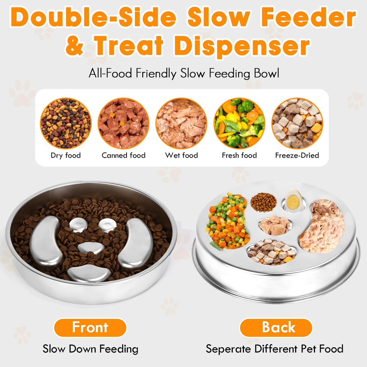 Stainless Steel 2 Pack Slow Feed Dog Bowl L939707