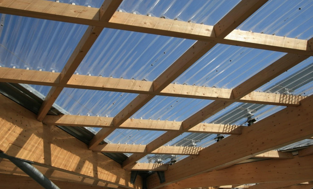 Clear Curved Polycarbonate Roofing Panels 21" W x 72" L Set of 10 Z618343