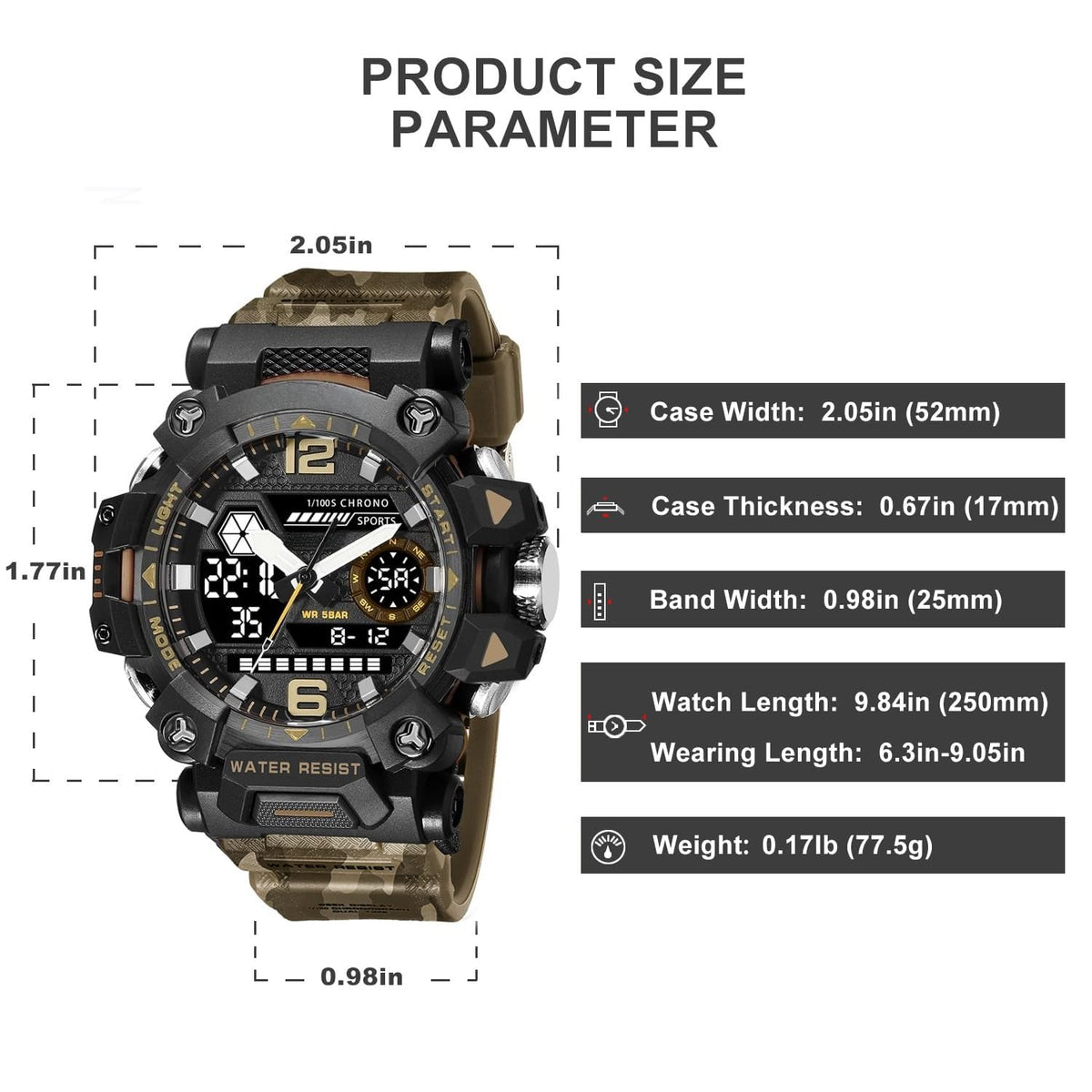 Water Resistant LED Digital Wrist Watch C94541