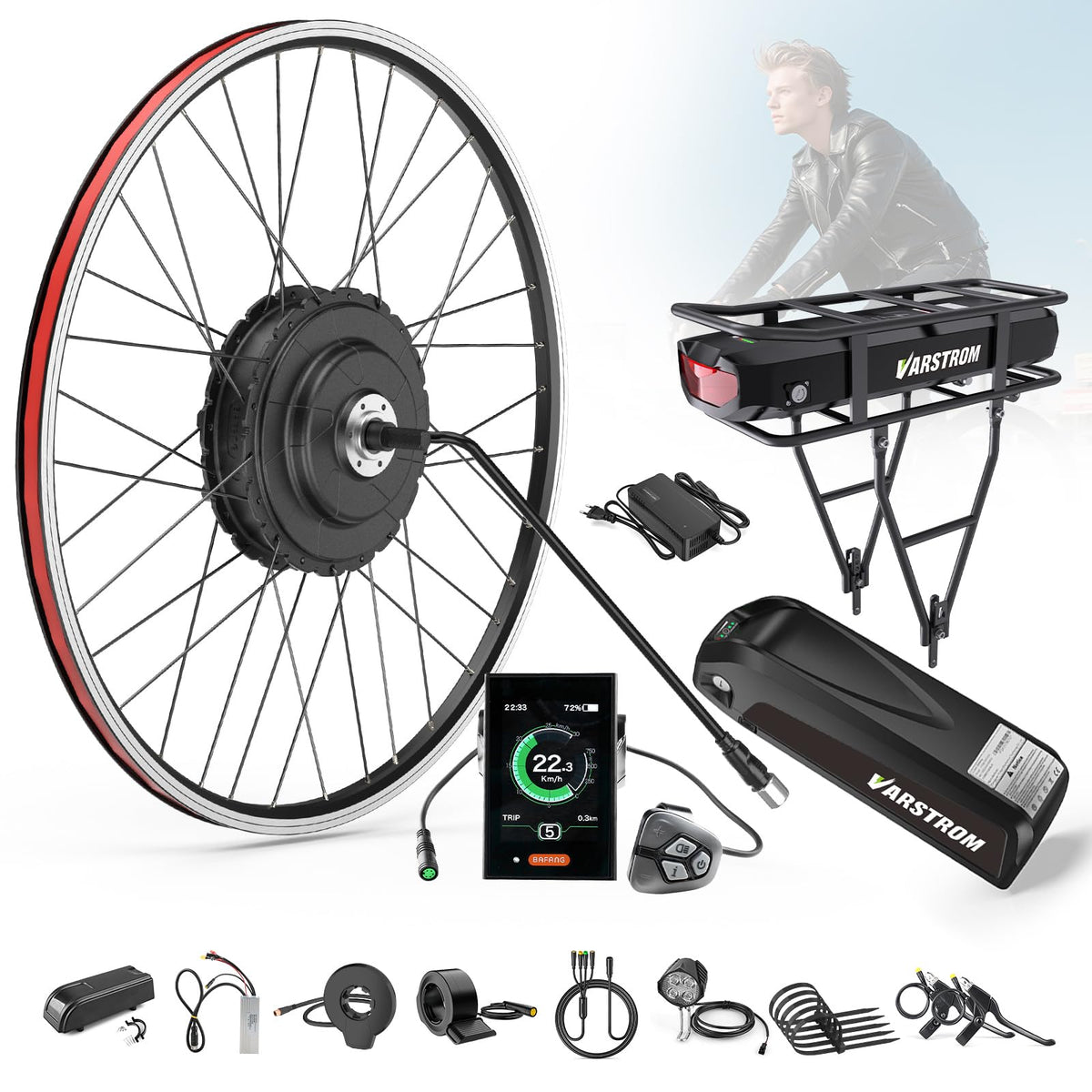 48V 750W Electric Bicycle Conversion Kit Rear Hub Motor Wheel W33504
