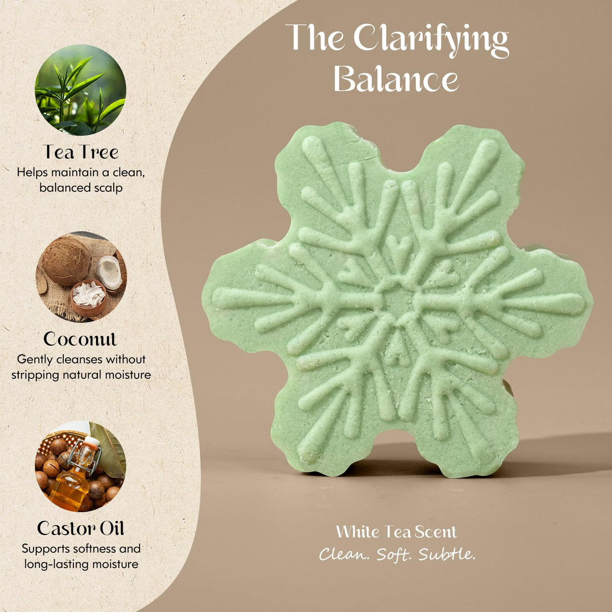 Tea Tree Clarifying Shampoo Bar & Rice Water Protein Conditioner Bar Set 2 pack I96331