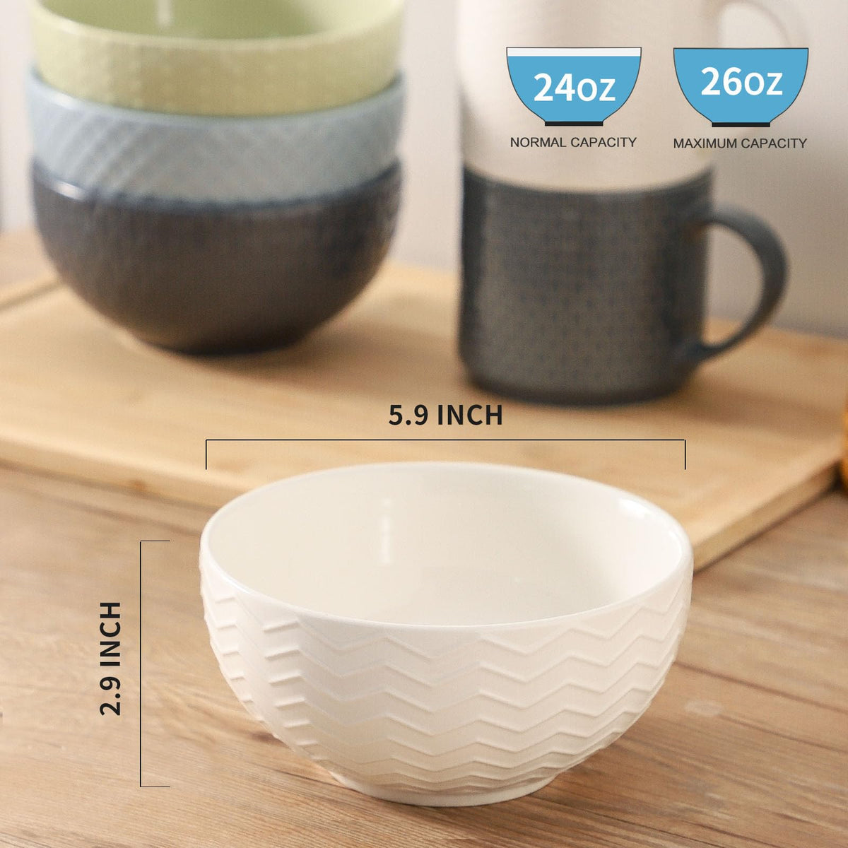 Ceramic Cereal Bowls Set of 4 H74083