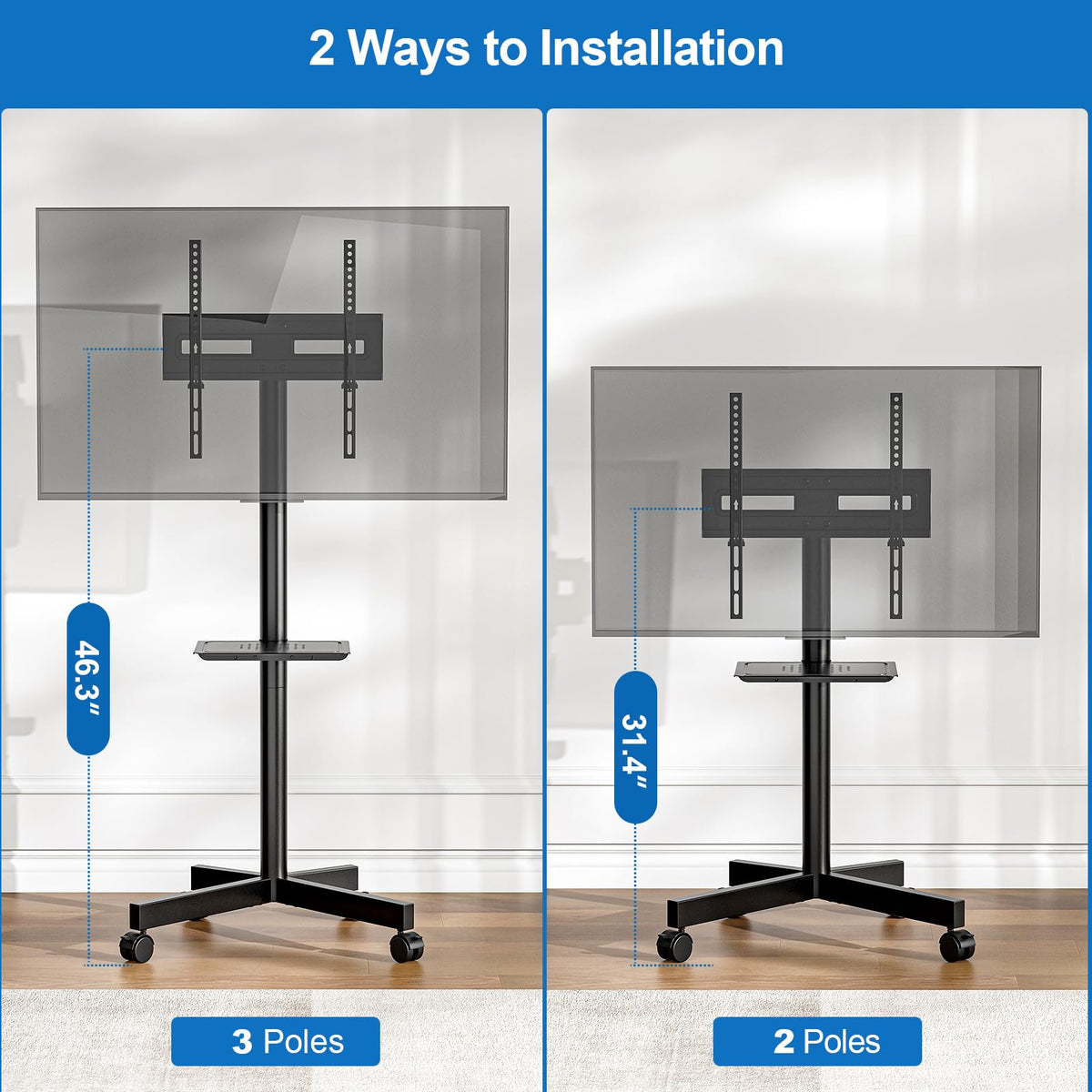 Mobile TV Stand for 23-65 Inch Flat Curved Screen TVs G24895