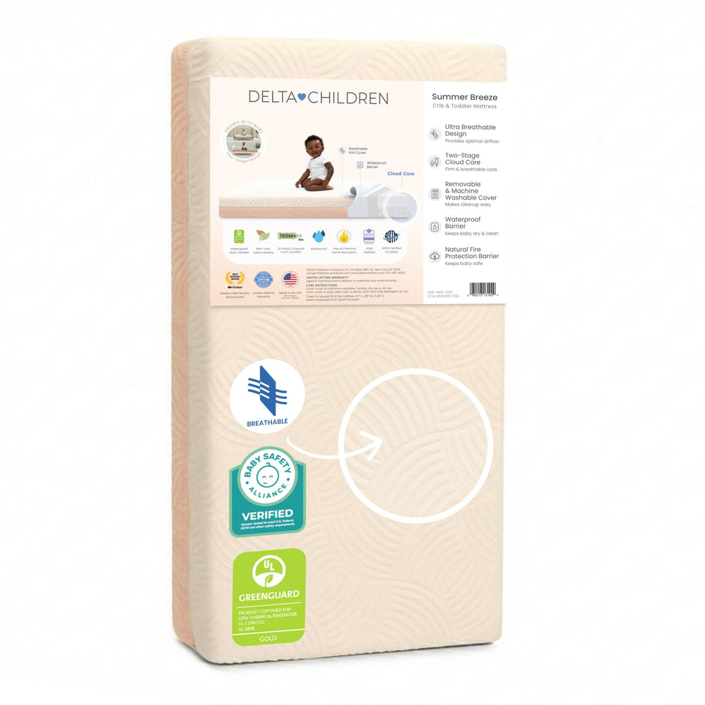 Apricot White Breathable Baby Crib & Toddler Mattress B2320
