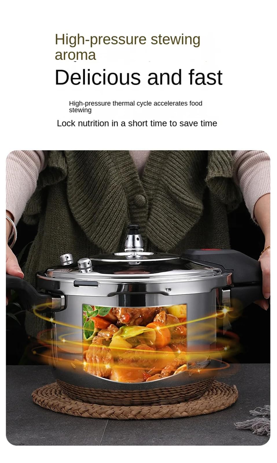 Stainless Steel 3L Induction Compatible Stove Top Pressure Cooker N797