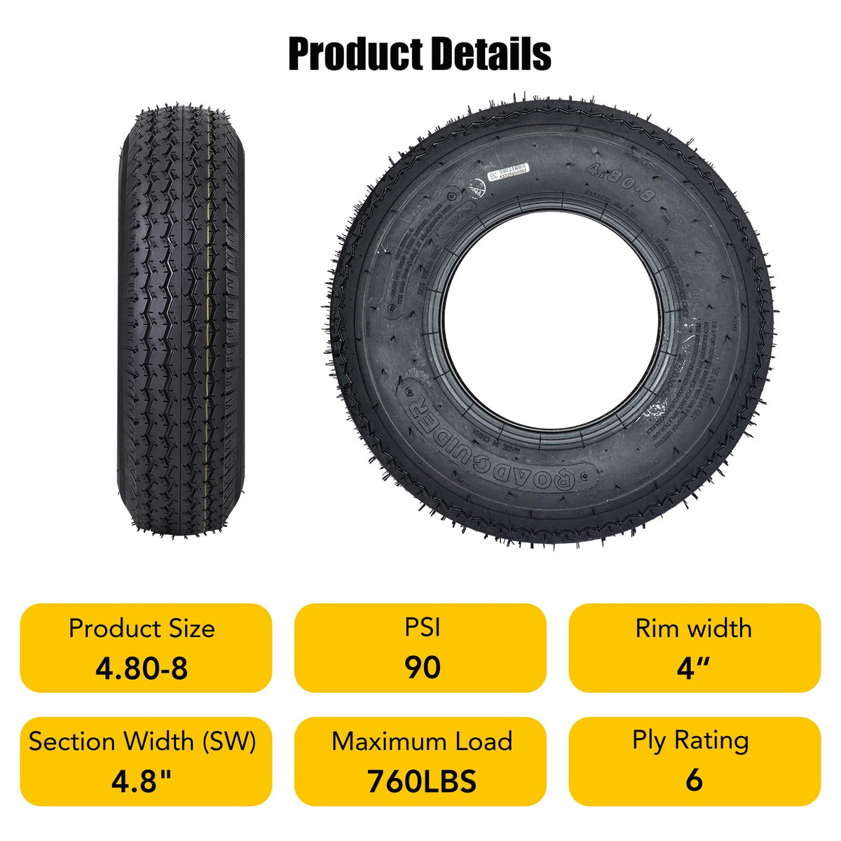 8 Inch Trailer Tires 2 Pack V730733