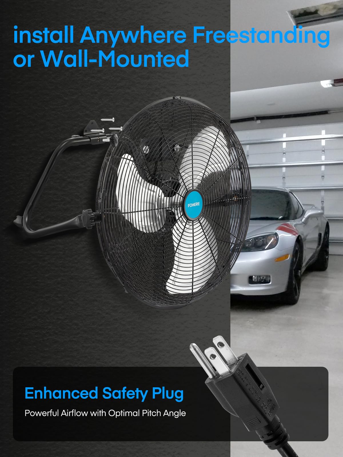 2-Pack 20-Inch High Velocity Floor & Wall Mount Fans F289012