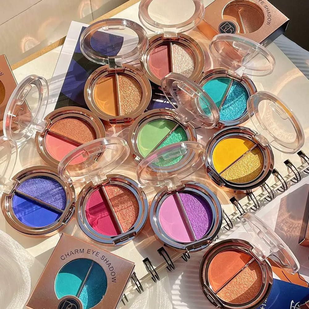 Double Color Matte Shimmer Metal Eye Shadow Powder Z668