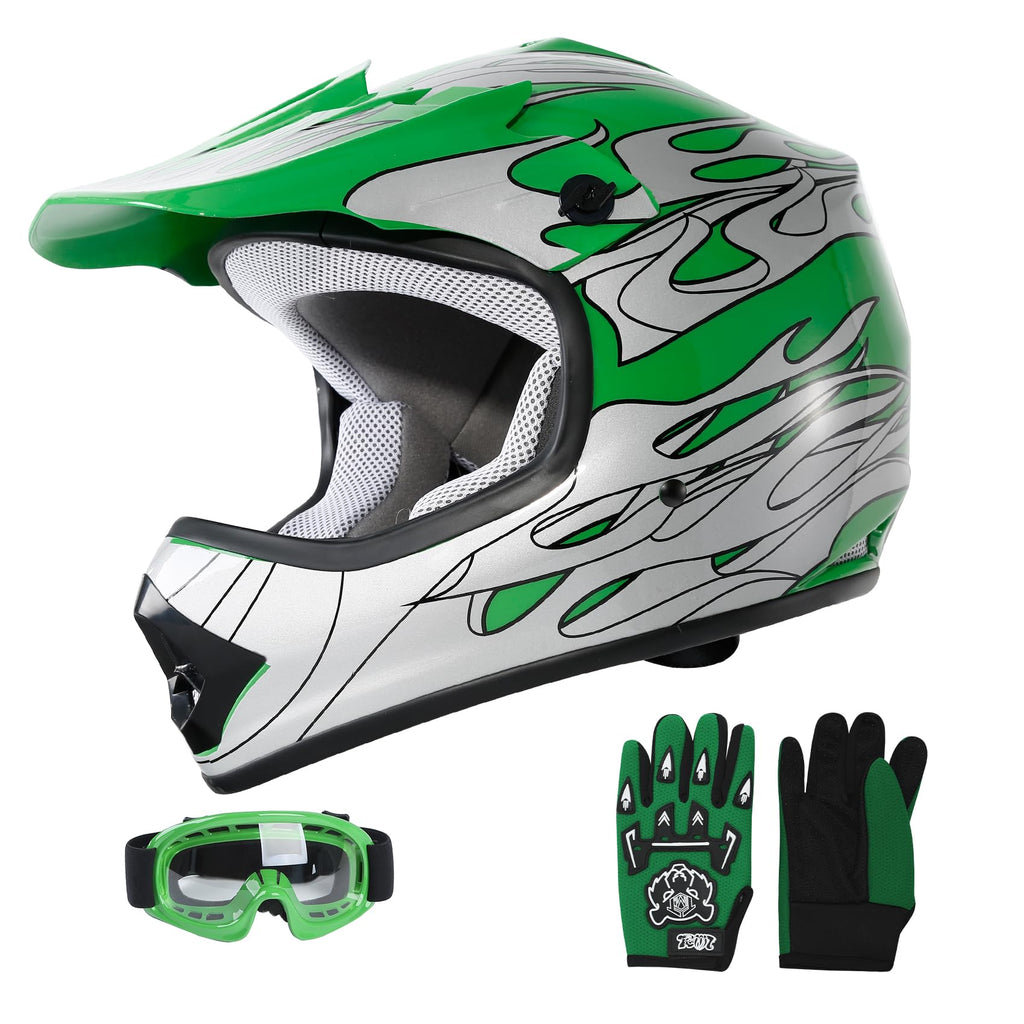Youth Kids Motocross Helmet with Goggles and Gloves N528