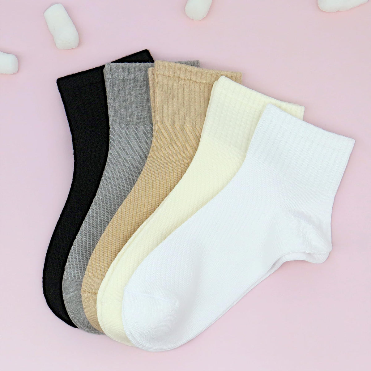 Bamboo Viscose Above Ankle Thin Socks 5 Pairs Q291