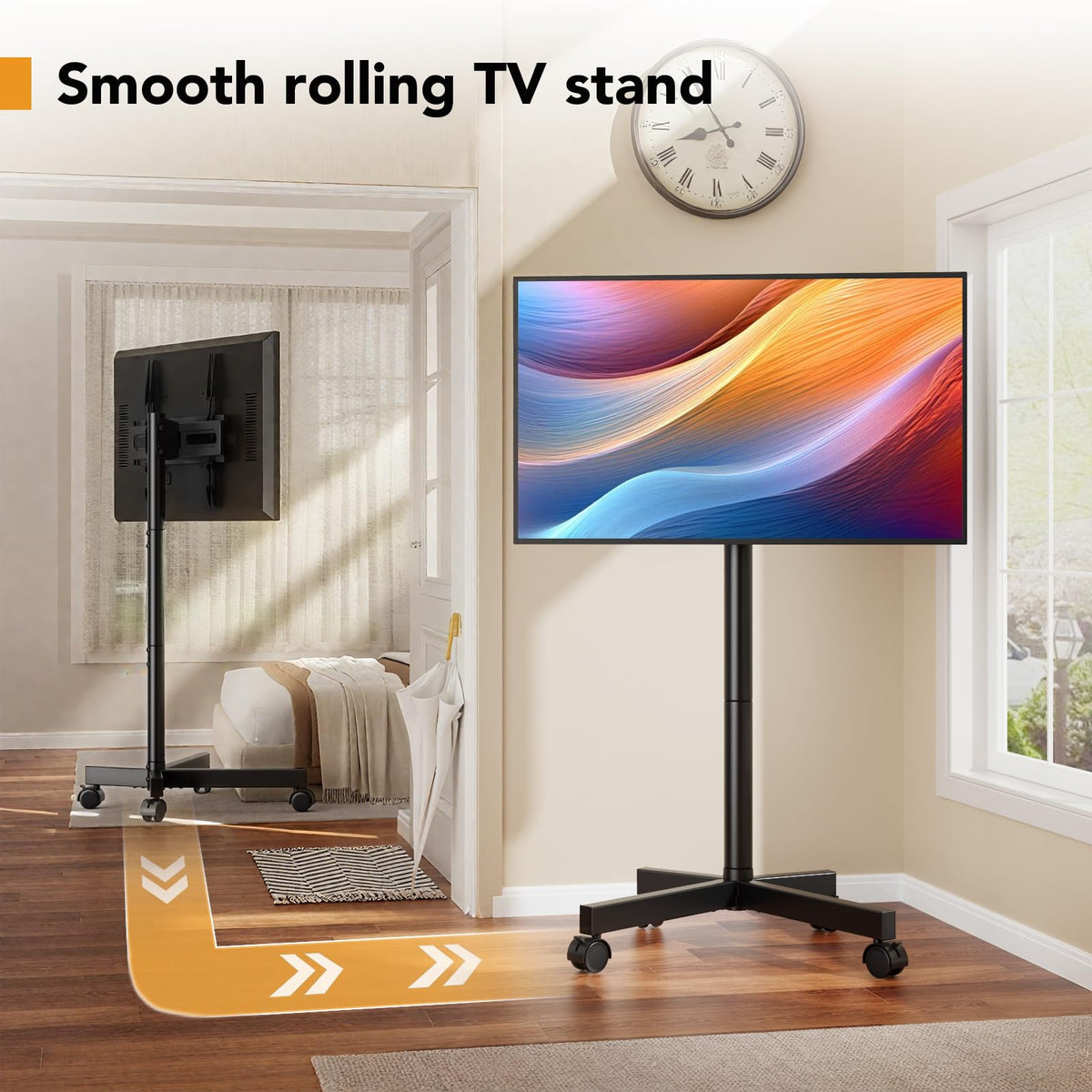 Mobile TV Stand for 23-60 Inch Flat Curved Screen TVs with Wheels F76823