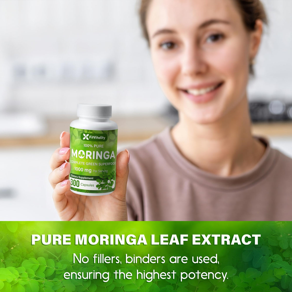Moringa Oleifera Leaf Extract Capsules 150 Count E896
