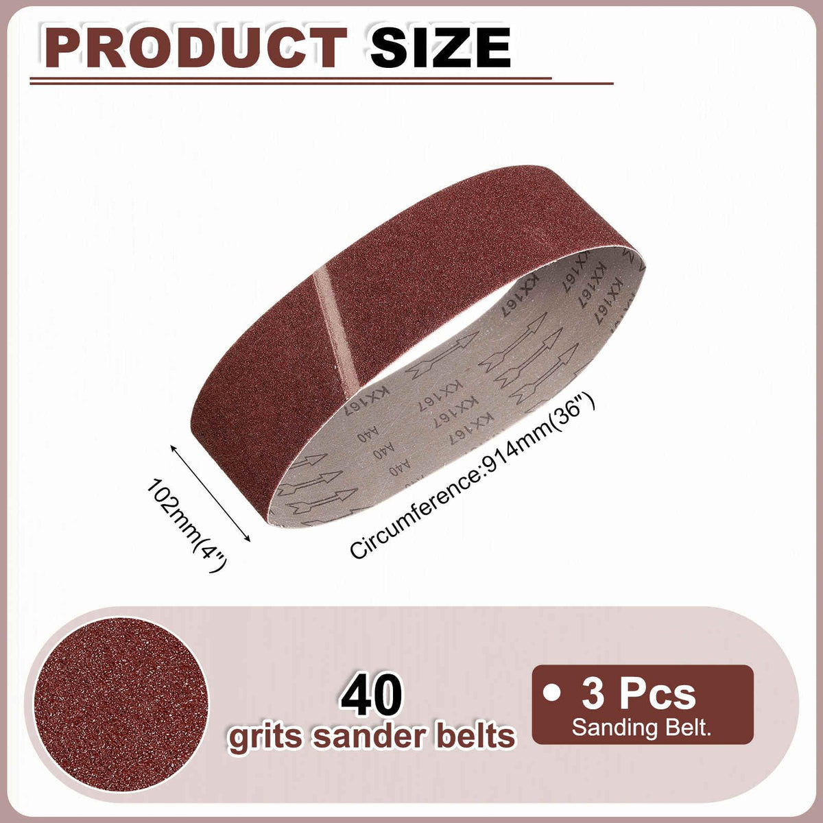 4 x 36 Inch 40 Grits Aluminum Oxide Sanding Belts Z334