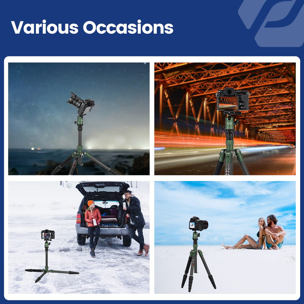 60" Carbon Fiber Camera Tripod with Ball Head and Monopod X814874