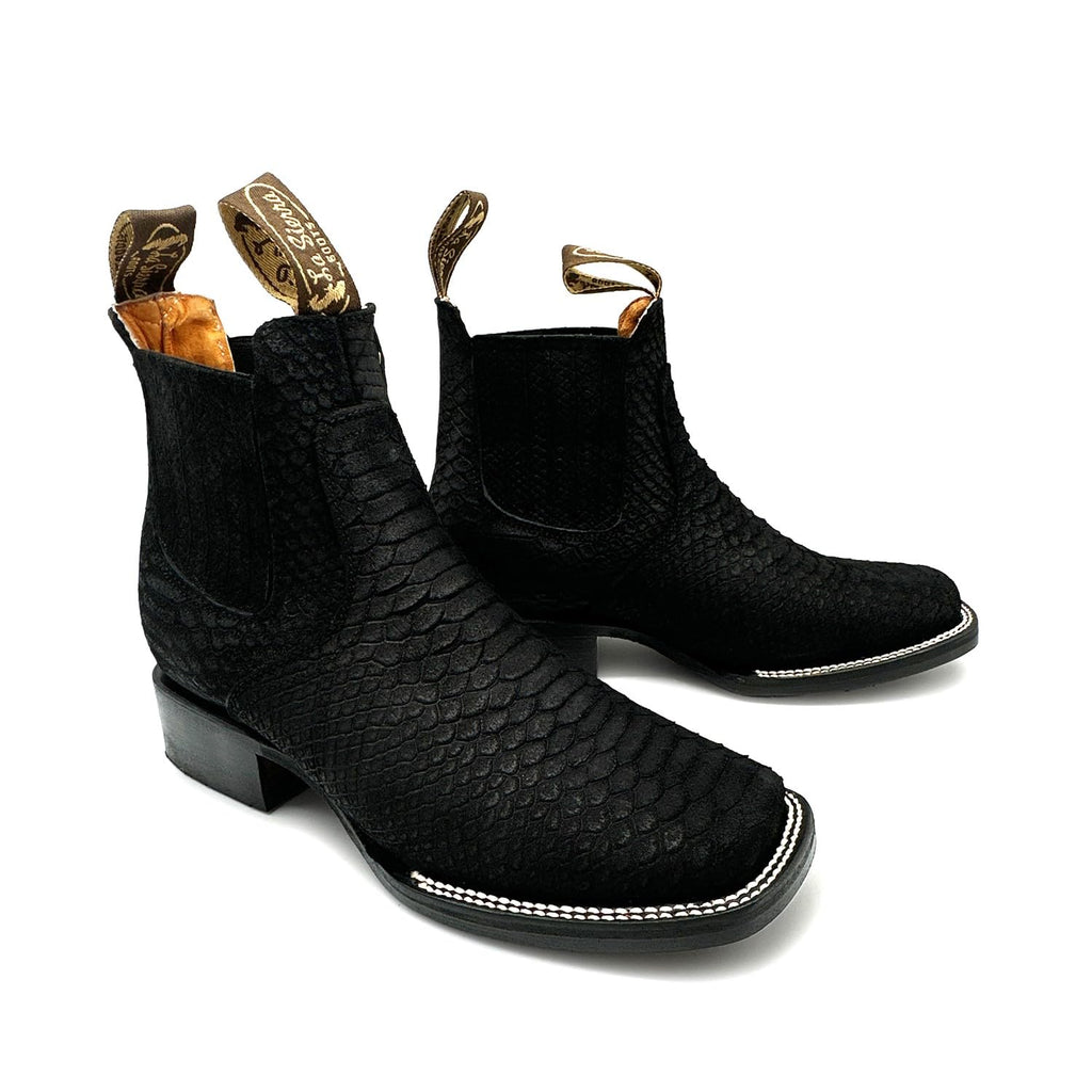 Men’s Genuine Leather Square Toe Ankle Cowboy Boot X752