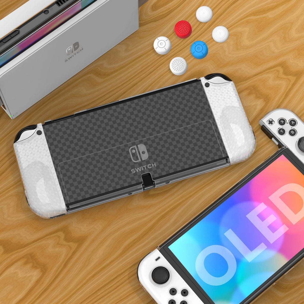 Switch OLED Dockable Hard PC Case with Thumb Stick Caps O99147