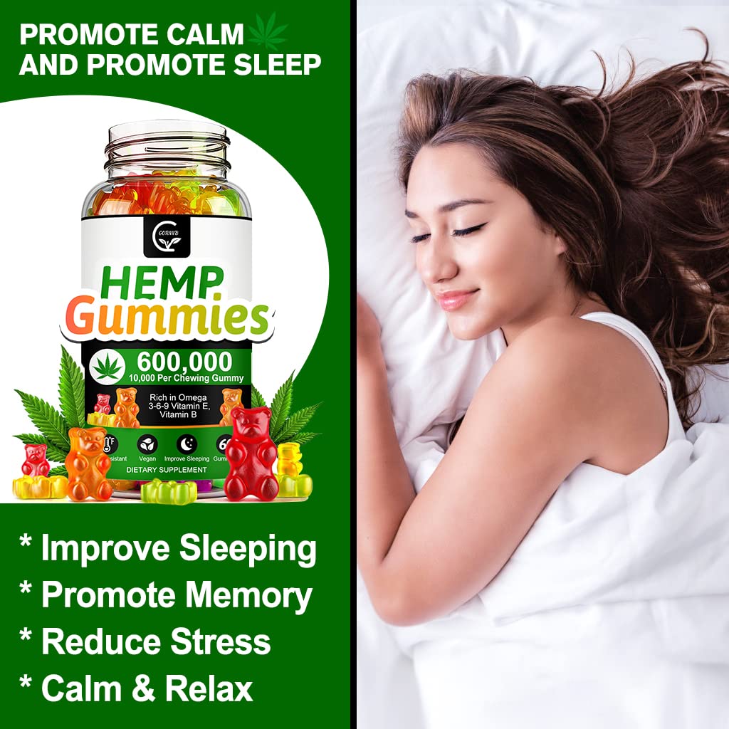 High Potency Hemp Gummies 600,000 Extra Strength Vegan Gluten-Free I211245