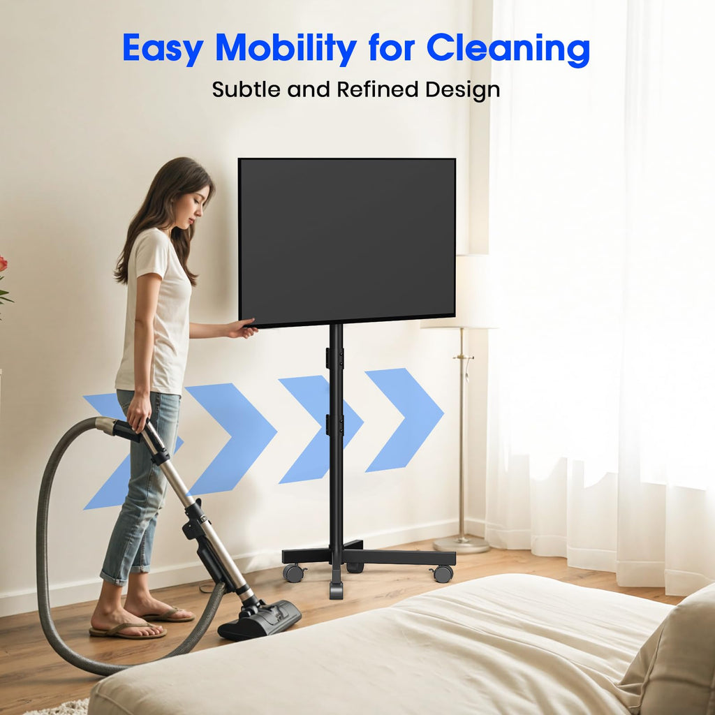 Black Rolling TV Stand for 23-60 Inch TVs N724881