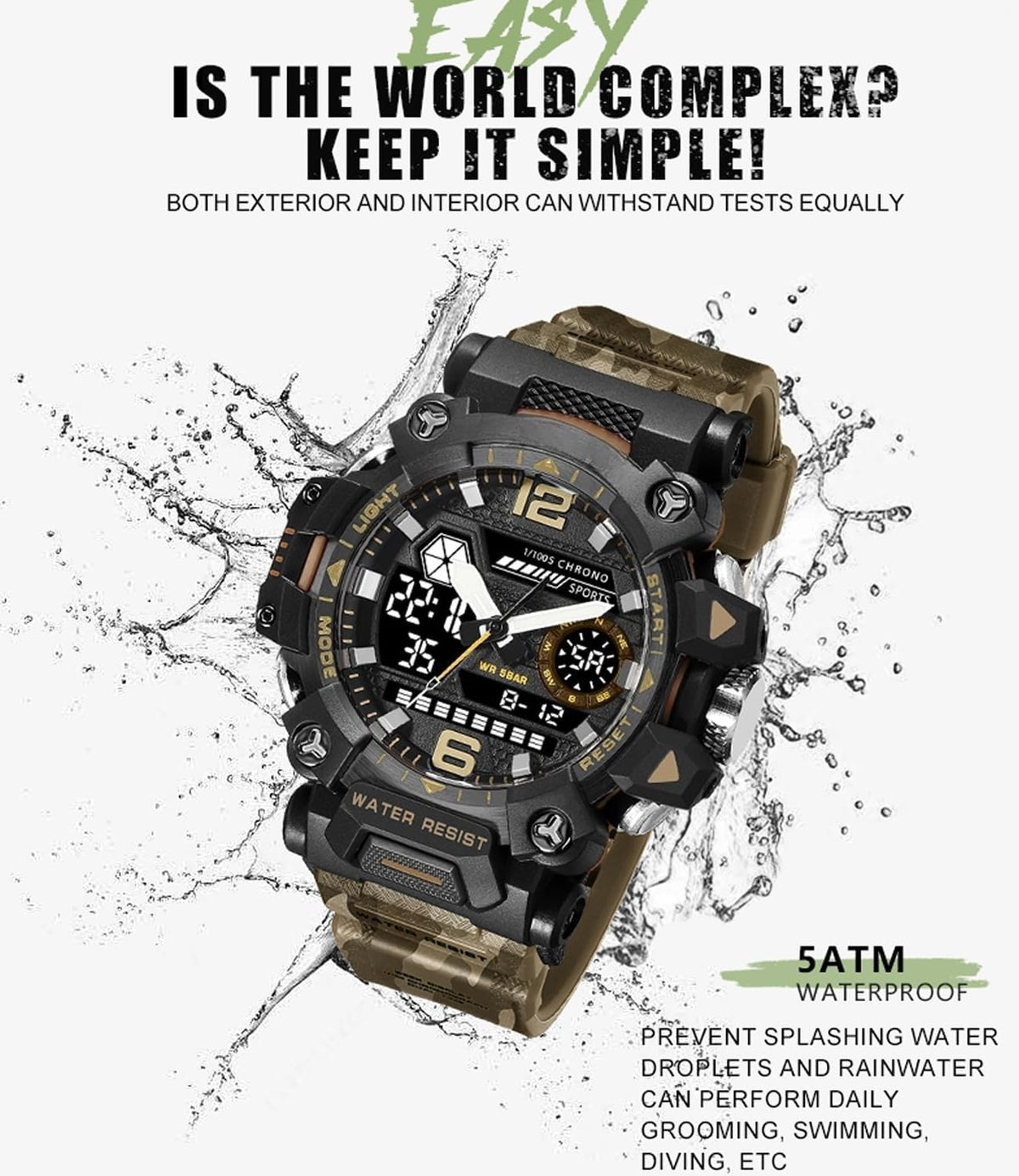 Water Resistant LED Digital Wrist Watch C94541