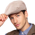 Wool Blend Tweed Herringbone Flat Cap W823