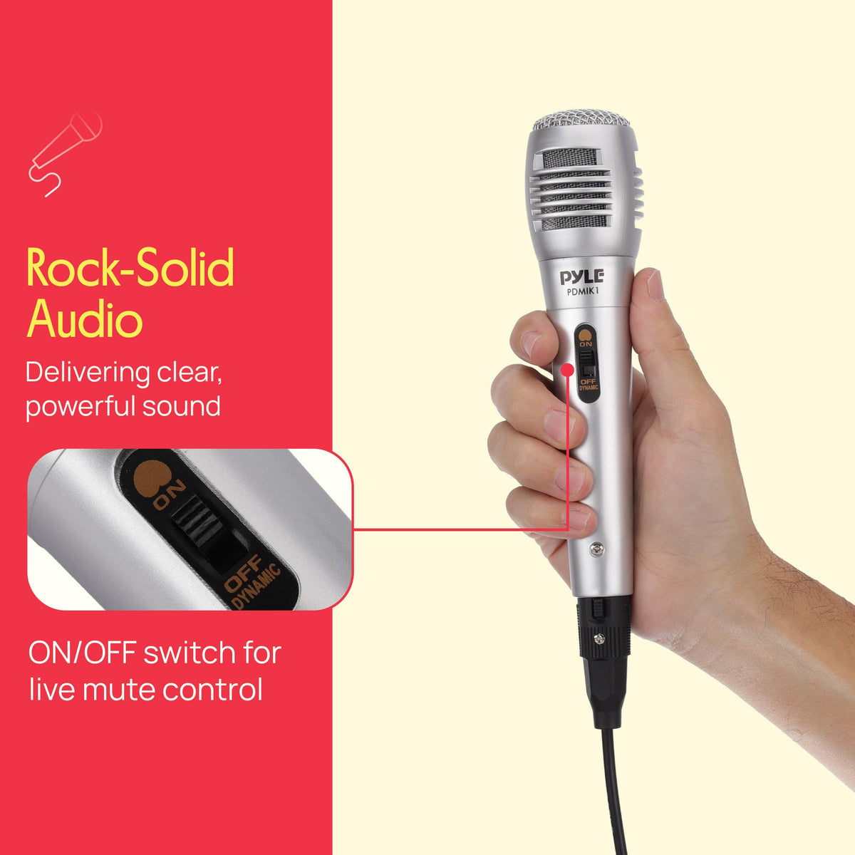 Wired Dynamic Handheld Microphone with XLR Cable V88037