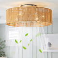 20" Rattan Ceiling Fan with Lights Y4418