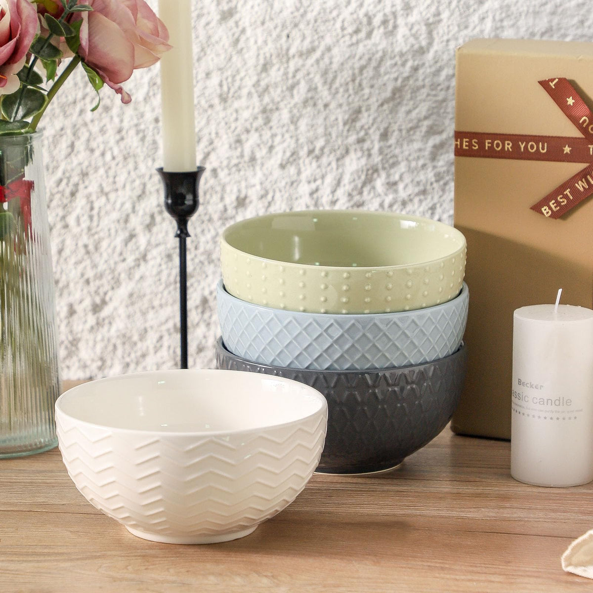 Ceramic Cereal Bowls Set of 4 H74083