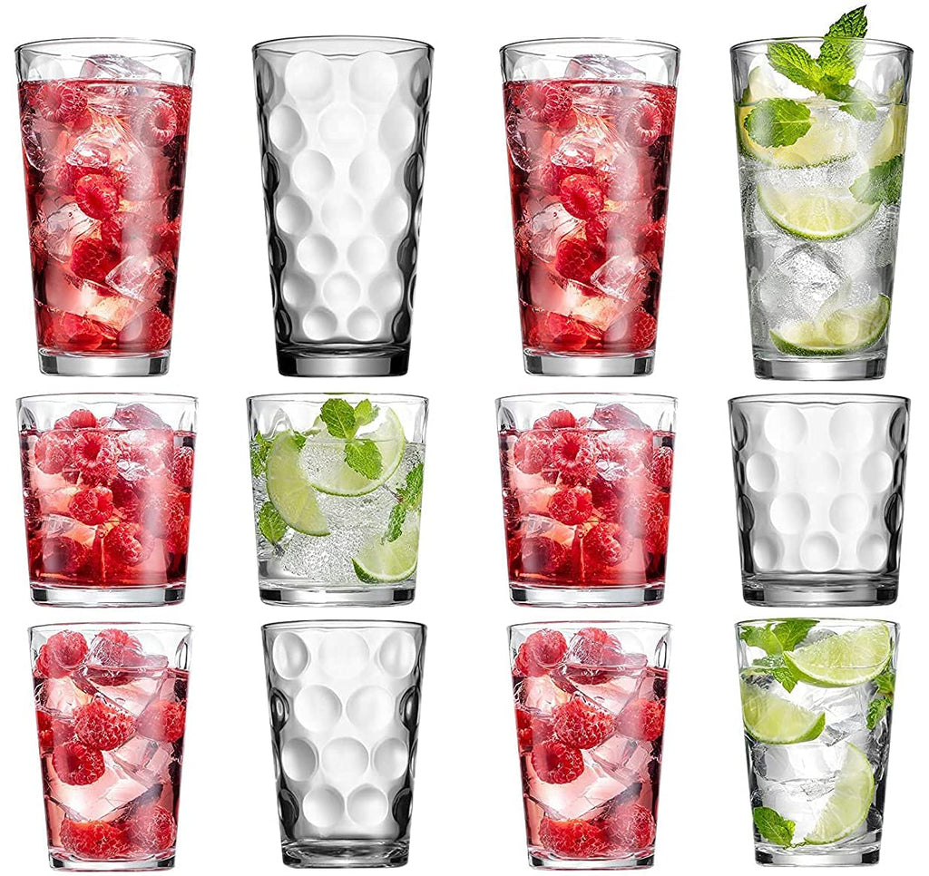 Set of 12 Stackable Drinking Glasses O412