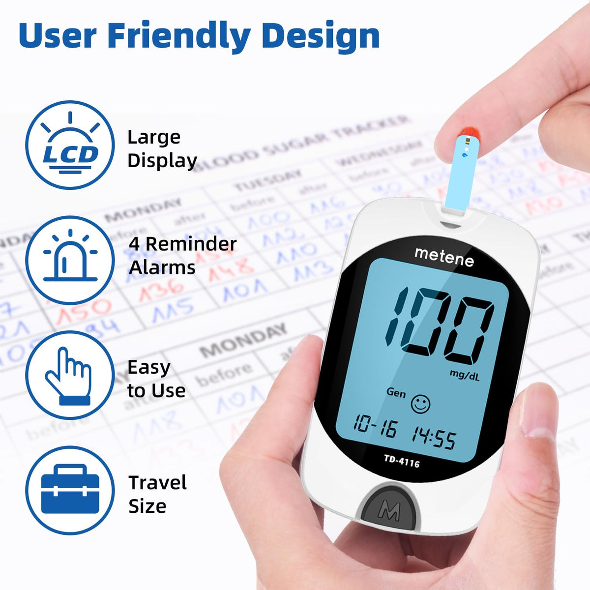 Blood Glucose Monitor Kit & 200 Test Strips K2985