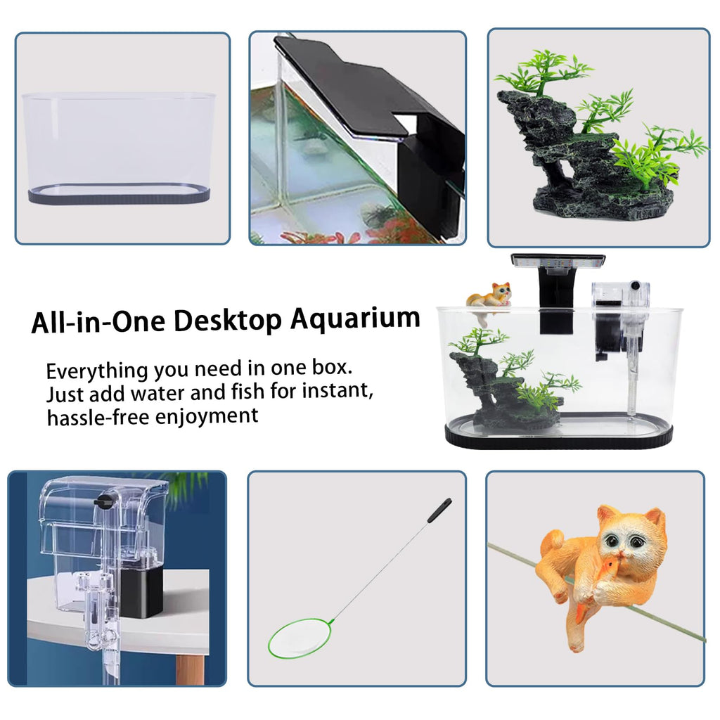 2 Gallon Fish Tank Kit with Filter and Light K34501
