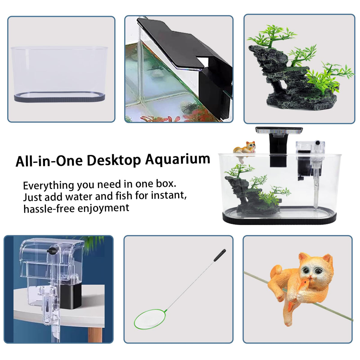 2 Gallon Fish Tank Kit with Filter and Light K34501