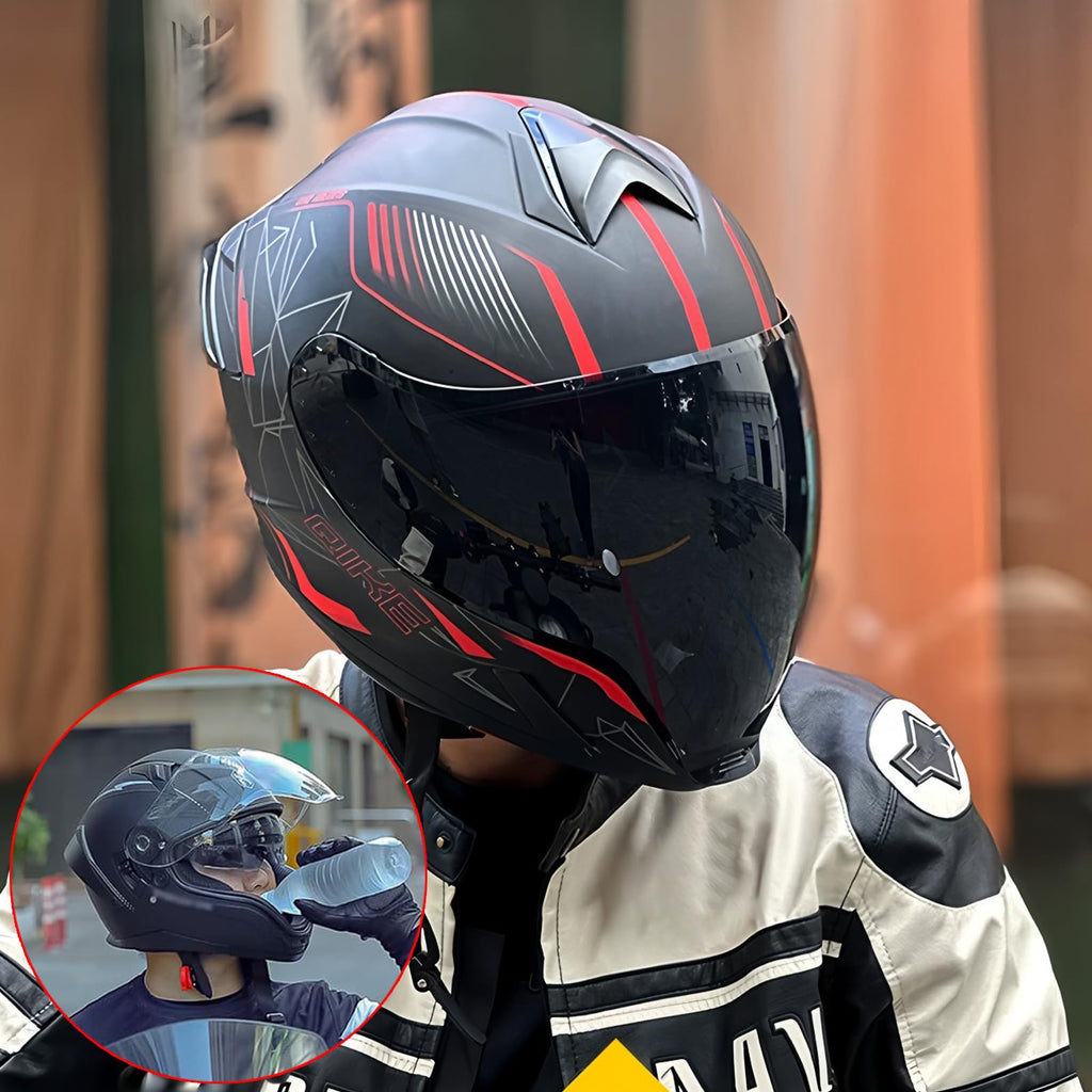 Bluetooth Full Face Modular Motorcycle Helmet DOT Approved with Sun Visor B6563
