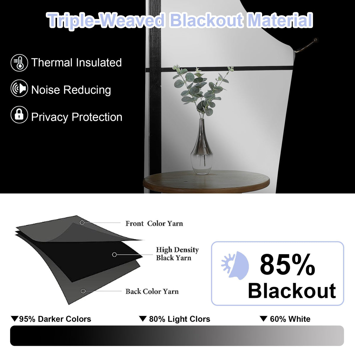 Sage Green Blackout Curtains, 72 Inch, 2 Panels Set M58984