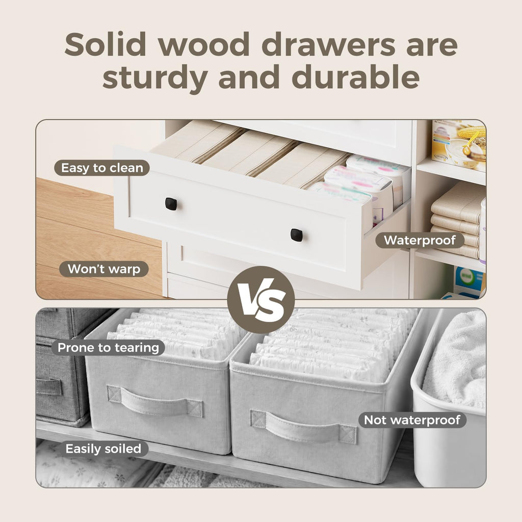 White Wood 3 Drawer Changing Table X39738