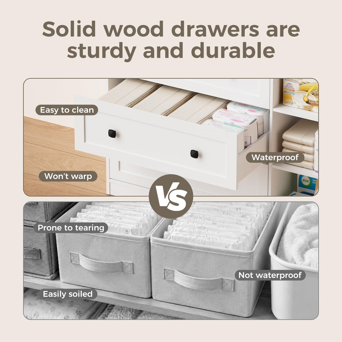 White Wood 3 Drawer Changing Table X39738