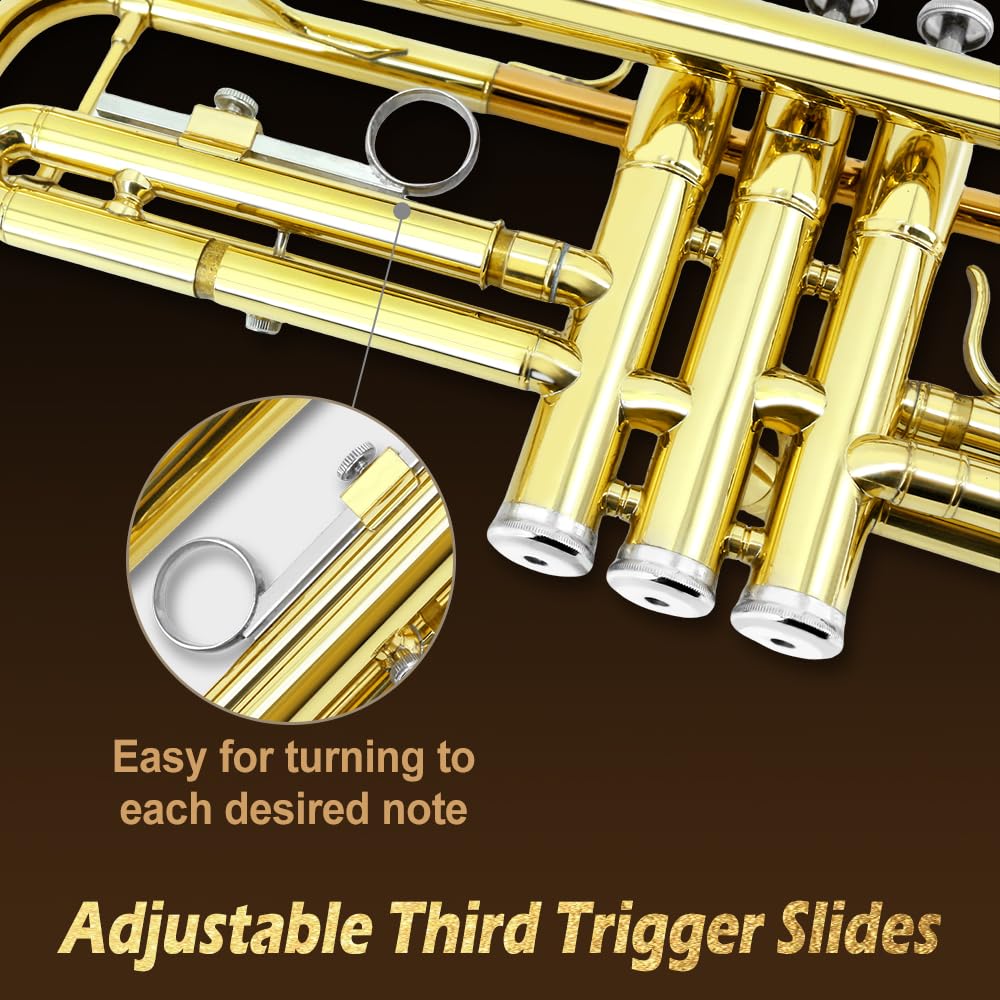 Standard Trumpet Set with Hard Case, 7C Mouthpiece, Cleaning Kit W260
