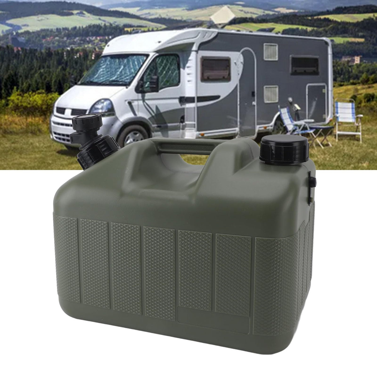 10L Green Camping Water Container with Faucet X6776