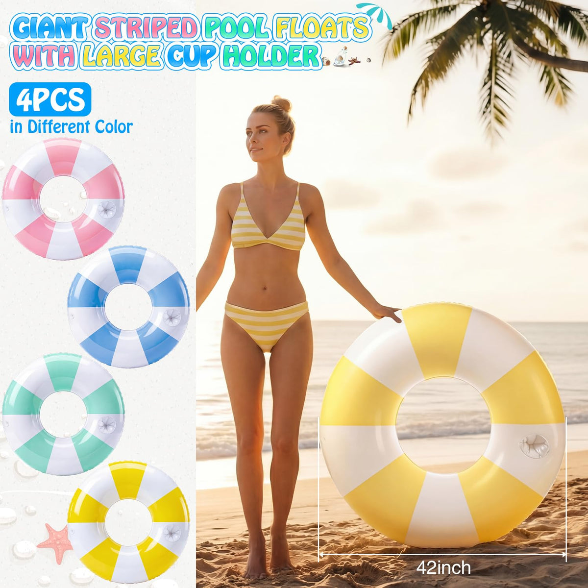42" Pool Float with Cup Holder I660