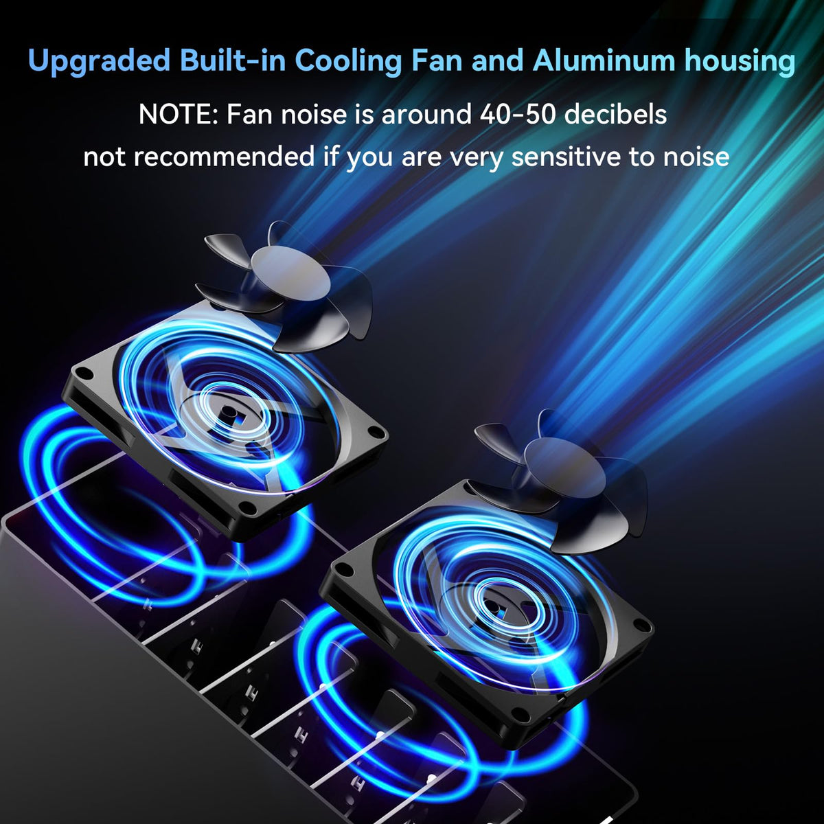 Aluminum 8 Bay Hard Drive RAID Enclosure with Cooling Fan Y579