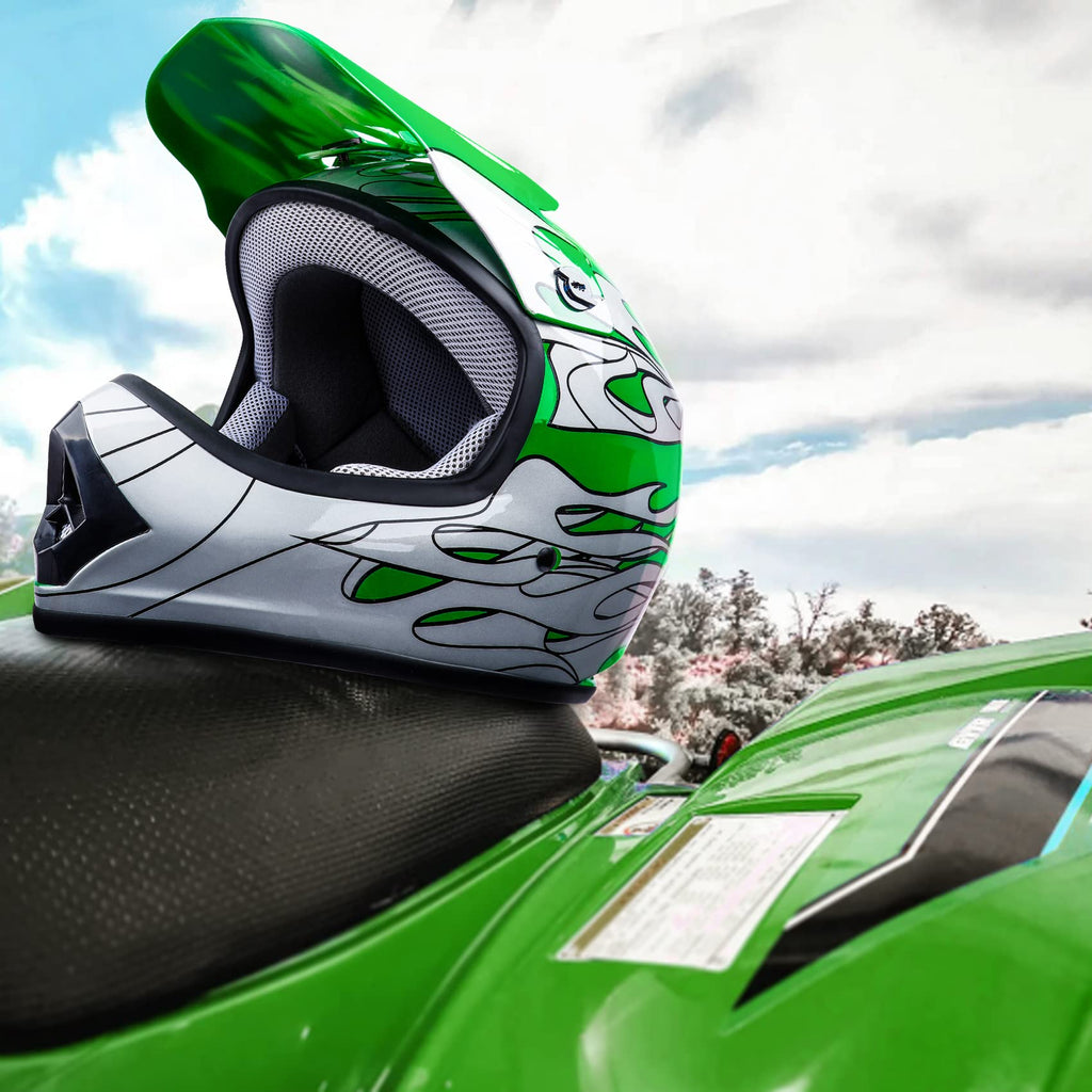 Youth Kids Motocross Helmet with Goggles and Gloves N528