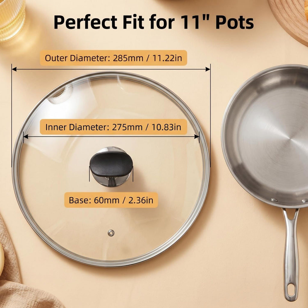 11" Tempered Glass Lid with Vented Anti-Scald Handle M985