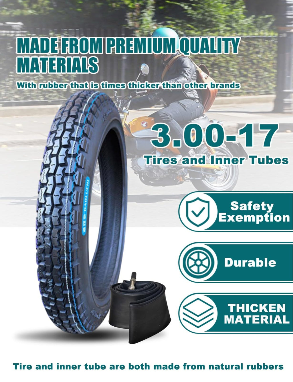 3.00-17 Off Road Motorcycle Tire and Inner Tube K25004