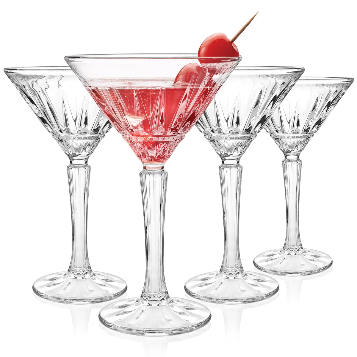 Set of 4 6oz Crystal Stemmed Martini Glasses I941