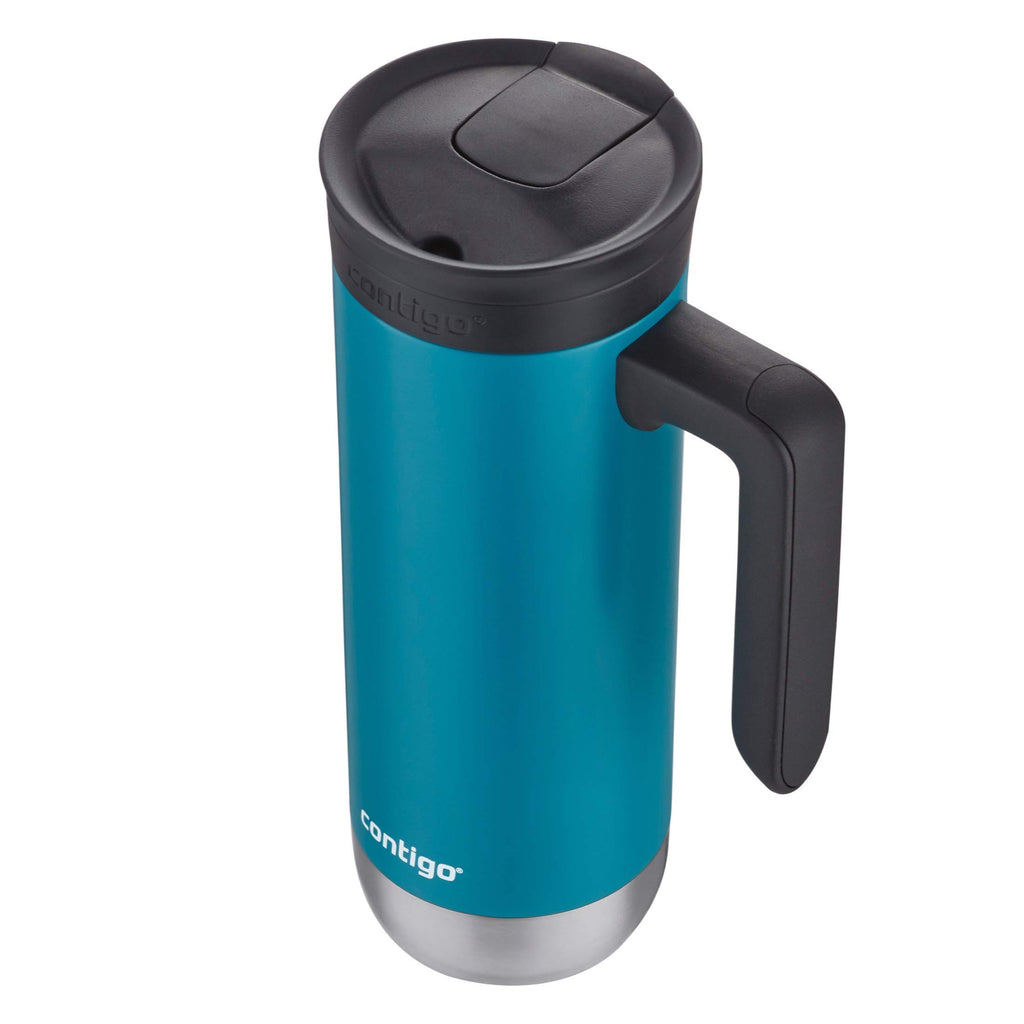 Vacuum-Insulated Stainless Steel Travel Mug 2-Pack & Stainless Steel Travel Mug with Handle and Leak-Proof Lid T36486